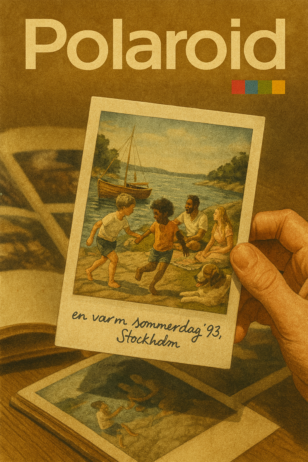 Polaroid illustration: a warm summer day 1993, Stockholm