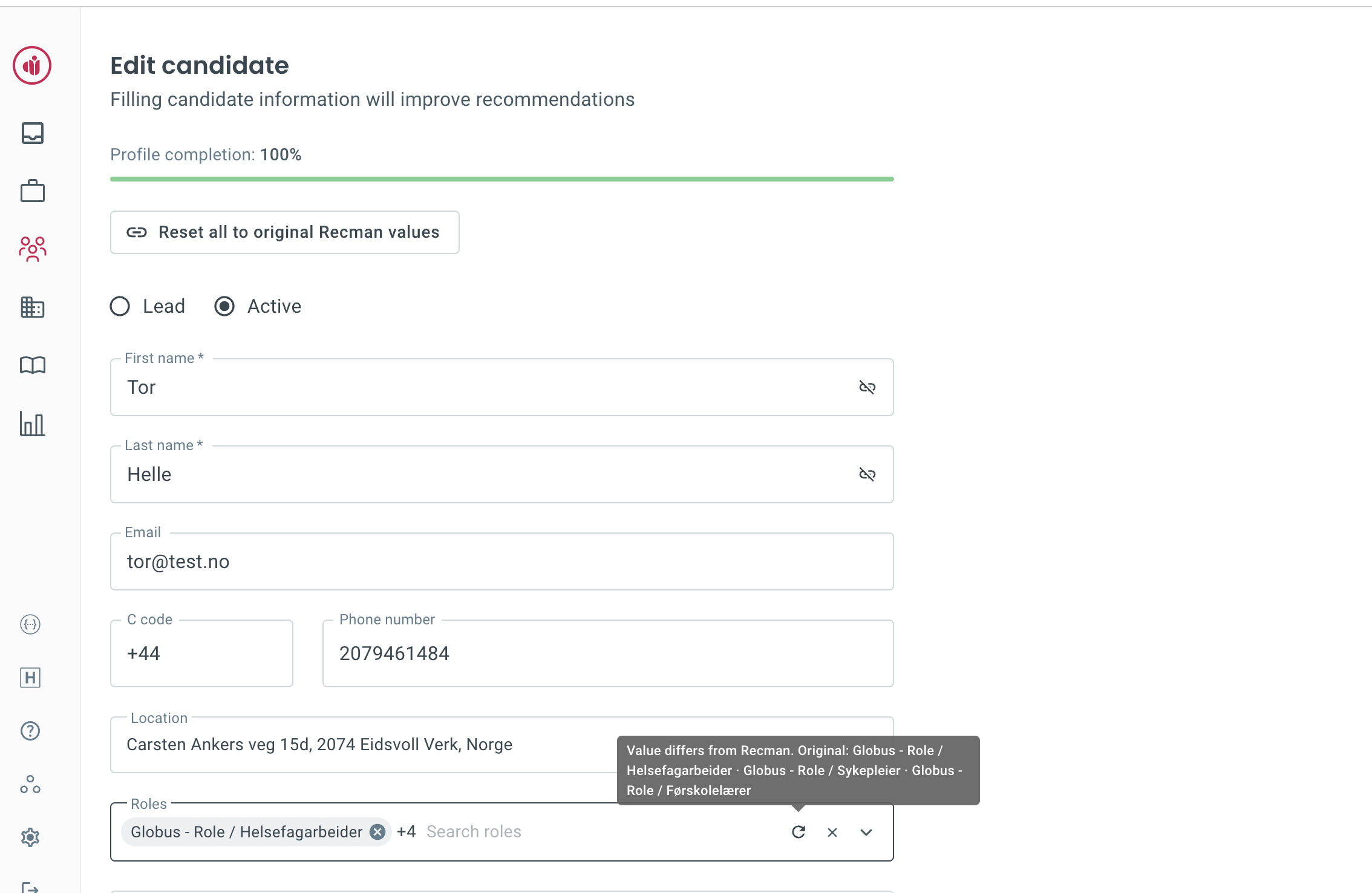 Profile data persistence
